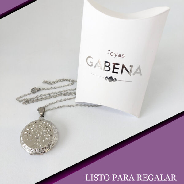 Collar Relicario Arbol De La Vida acero pack