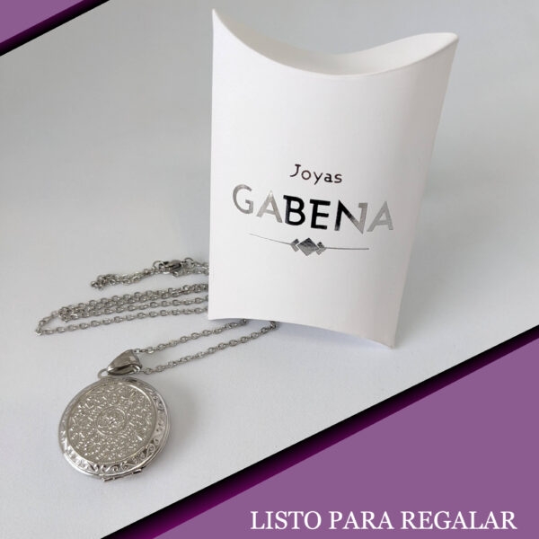 Collar Relicario Flores Redondo pack