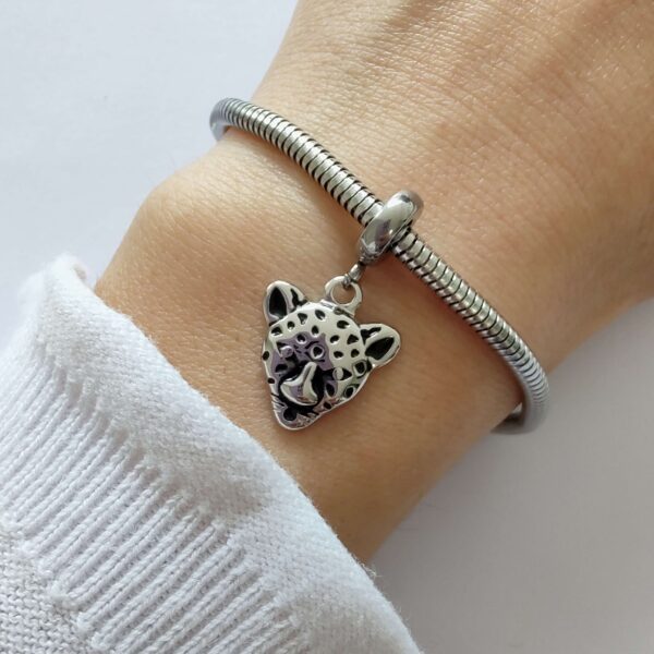 Dije Charm Jaguar Acero Quirúrgico Plateado