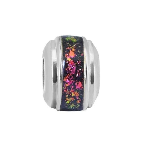 Dije Charm Dona Separador Cristal Acero Quirúrgico Bordó