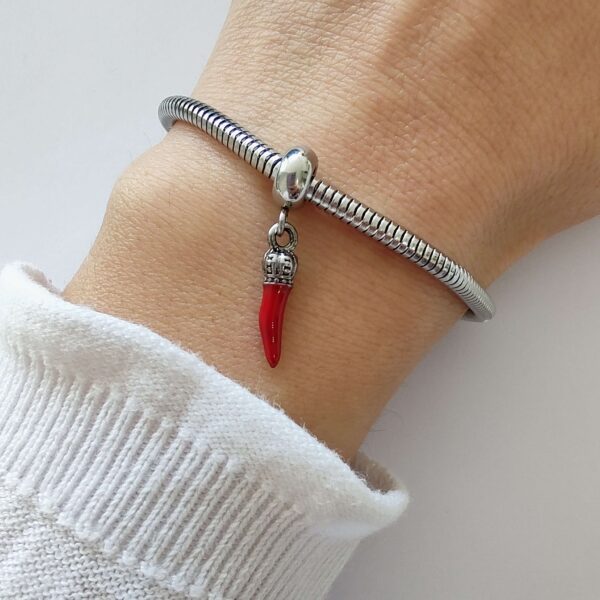 Dije Charm Cuerno Acero Quirúrgico