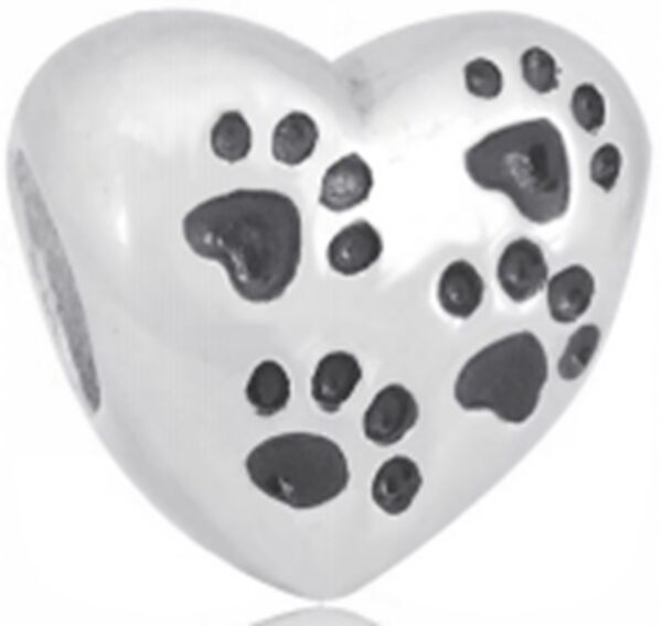 Dije Charm Corazon Huellas Acero Quirúrgico