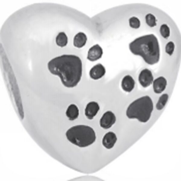 Dije Charm Corazon Huellas Acero Quirúrgico