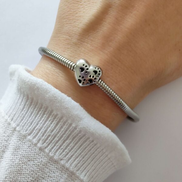 Dije Charm Corazon Huellas Acero Quirúrgico 2