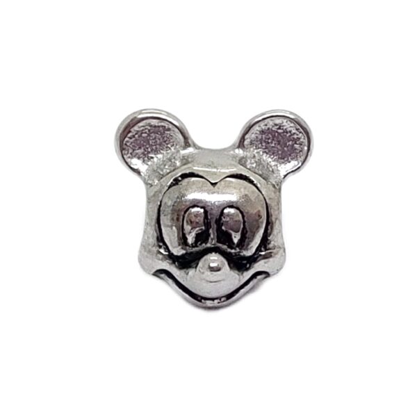 Dije Charm Mickey Acero Quirúrgico Plateado