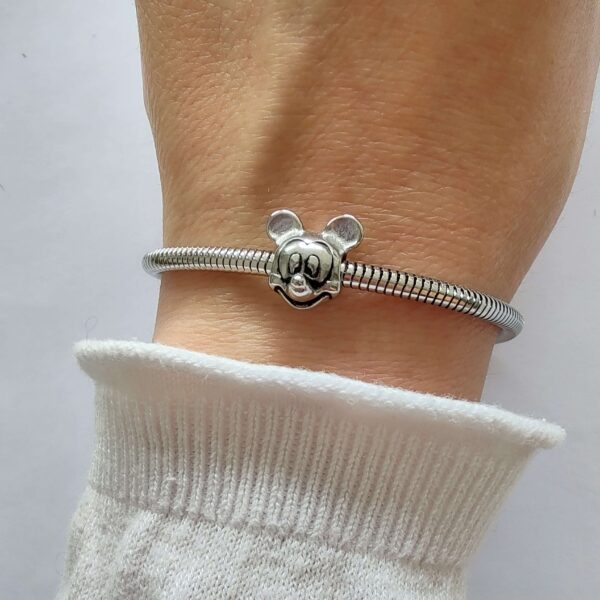 Dije Charm Mickey Acero Quirúrgico Plateado