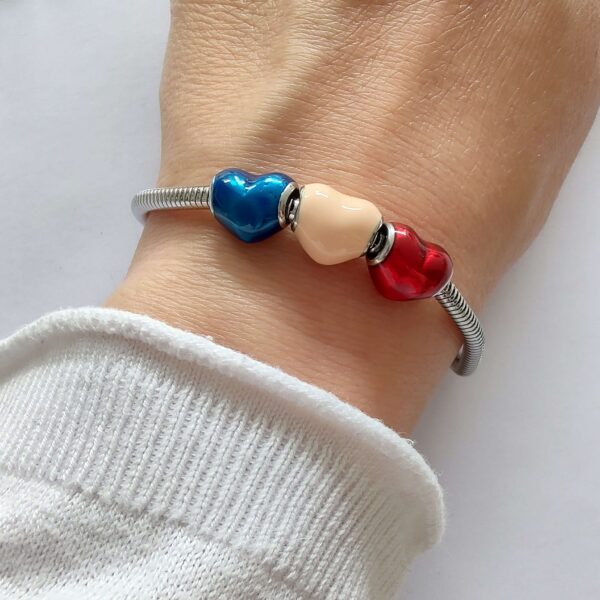 Dije Charm Corazon Liso Acero Quirúrgico Rojo 2