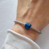 Dije Charm Corazon Liso Acero Quirúrgico Azul