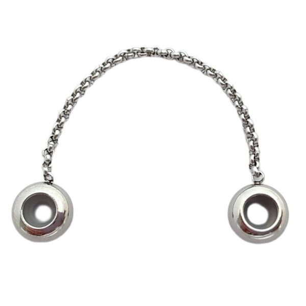 Dije Charm Dona Stopper Cadena Acero Quirúrgico Plateado