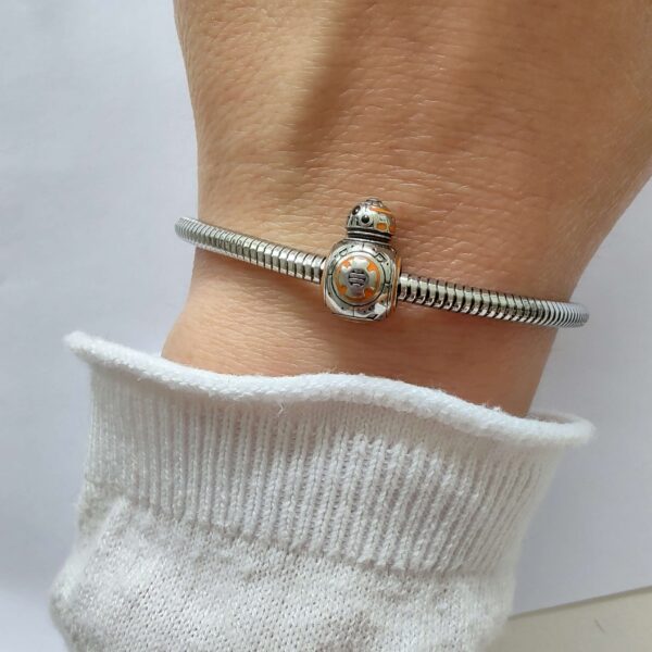 Dije Charm BB-8 Star Wars Acero Quirúrgico Plateado