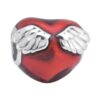 Dije Charm Corazon con Alas Acero Quirúrgico