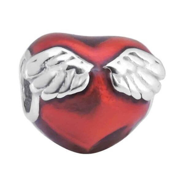 Dije Charm Corazon con Alas Acero Quirúrgico