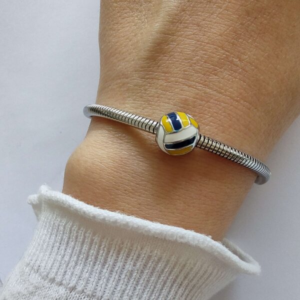 DCHA-21 Dije Charm Pelota Voley Acero Quirúrgico Plateado