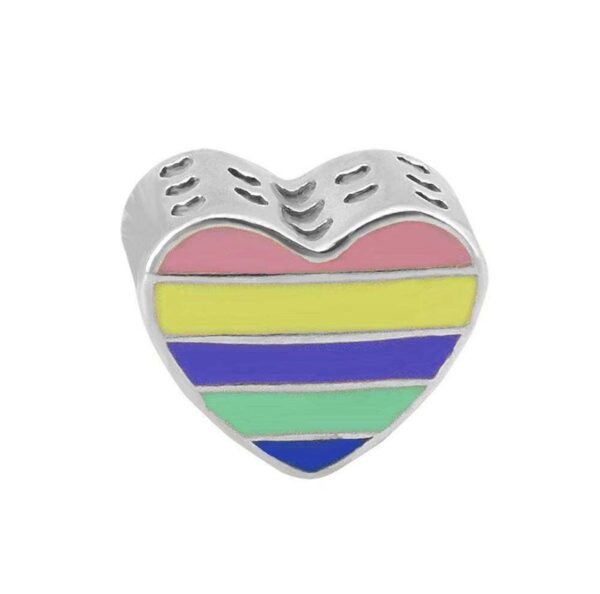 Dije Charm Corazon Multicolor Acero Quirúrgico