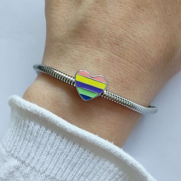 Dije Charm Corazon Multicolor Acero Quirúrgico Multicolor