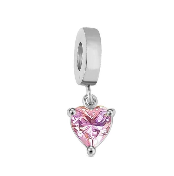 Dije Charm Corazon Cristal Acero Quirúrgico