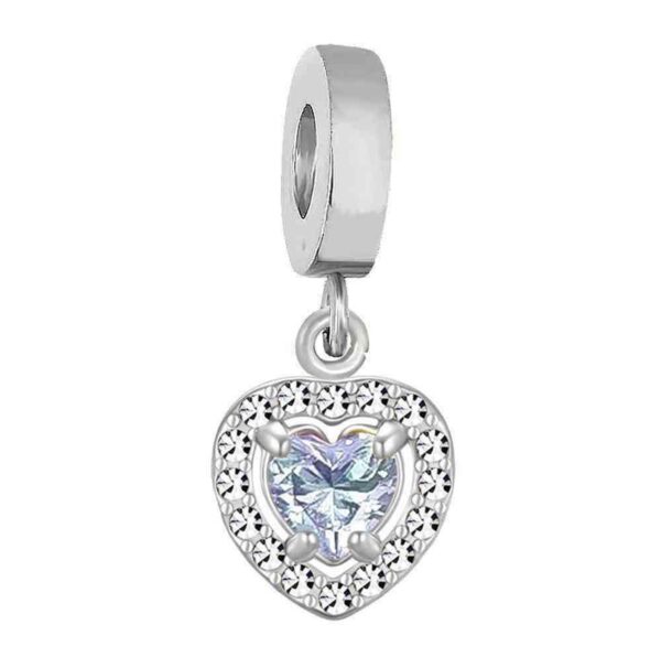 Dije Charm Corazon Cristales Acero Quirúrgico