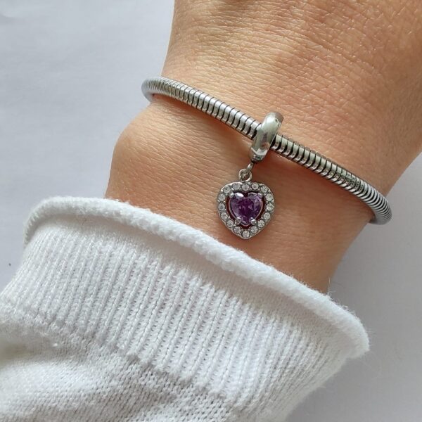 DCHA-31 Dije Charm Corazon Cristales Acero Quirúrgico Azul33