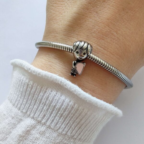 DCHA-58 Dije Charm Nene Pareja Acero Quirúrgico Plateado