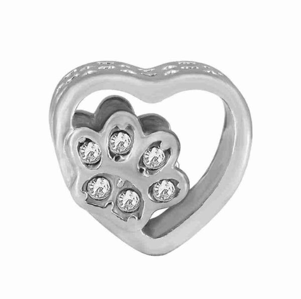 Dije Charm Corazon Huella Acero Quirúrgico