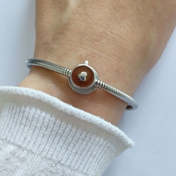 Dije Charm Taza Café Acero Quirúrgico Plateado 2