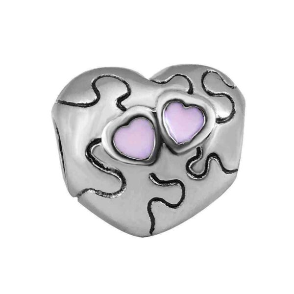 Dije Charm Corazon Rompecabezas Acero Quirúrgico