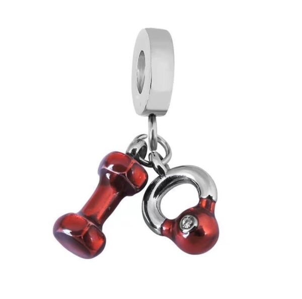 Dije Charm Gym Mancuernas Acero Quirúrgico