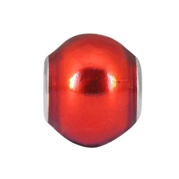 Dije Charm Dona Separador Liso Acero Quirúrgico Rojo