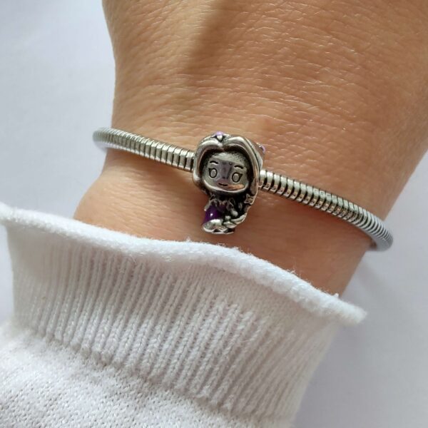 DCHA-90 Dije Charm Rapunzel Acero Quirúrgico Plateado