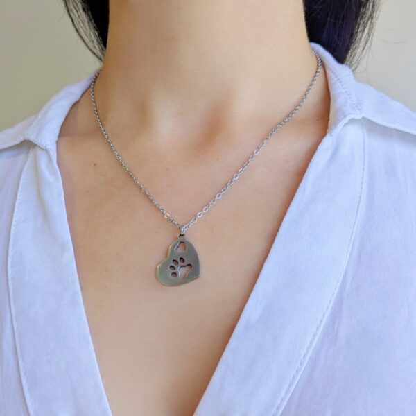 COAA-114 collar corazon huella acero q