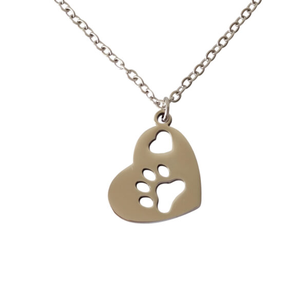 Collar Corazón Huella M2 Acero Quirúrgico