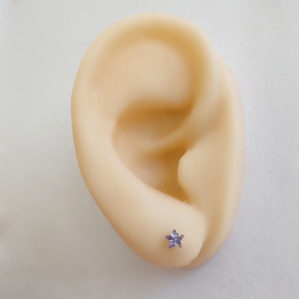 Aros Abridores Cristal Estrella Plata 925 chico 3