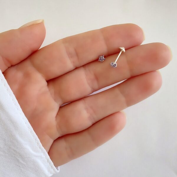 Aros Abridores Cristal Estrella Plata 925 chico 3