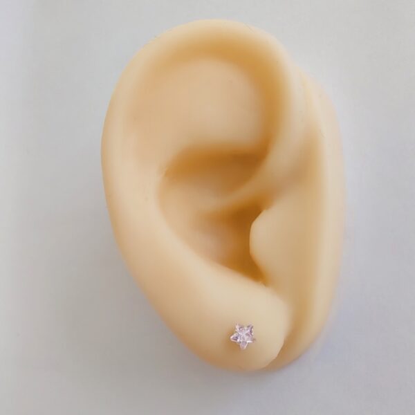 Aros Abridores Cristal Estrella Plata 925 chico 3