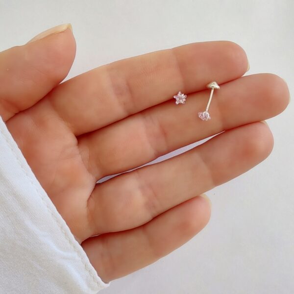 Aros Abridores Cristal Estrella Plata 925 chico 3