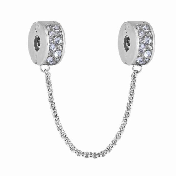 Charm Stopper Doble Con Cadena Acero Quirúrgico