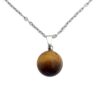 Collar Bola Piedra Natural Acero Quirúrgico - Ojo de Tigre pack